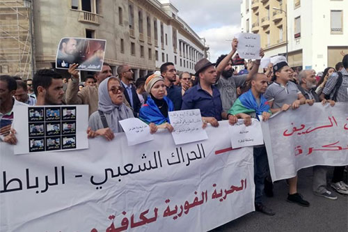 Protesta en Rabat contra la dura condena a los líderes rifeños